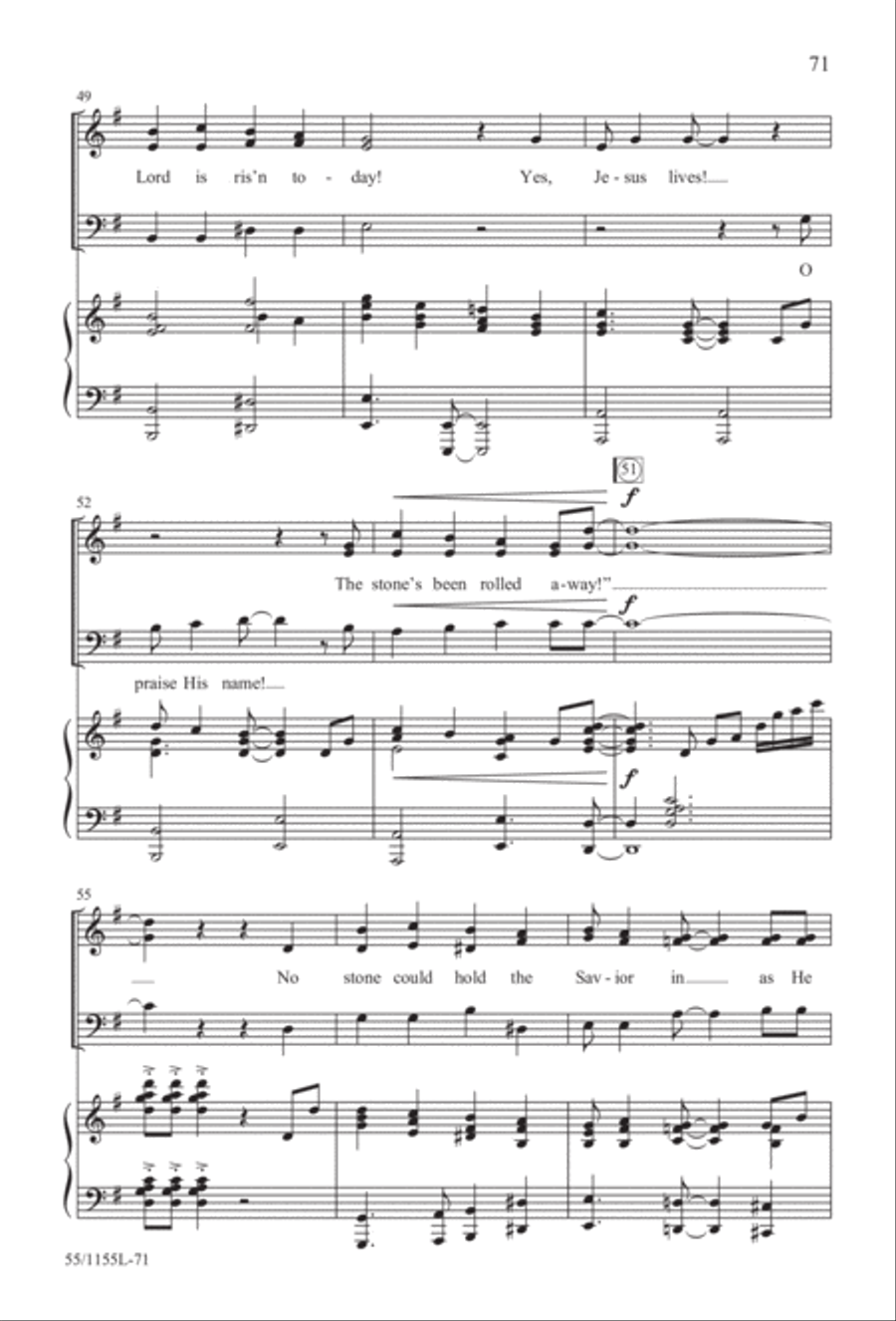 No Stone Could Hold Him (Digital Download) 3-Part scores gallery preview page 71