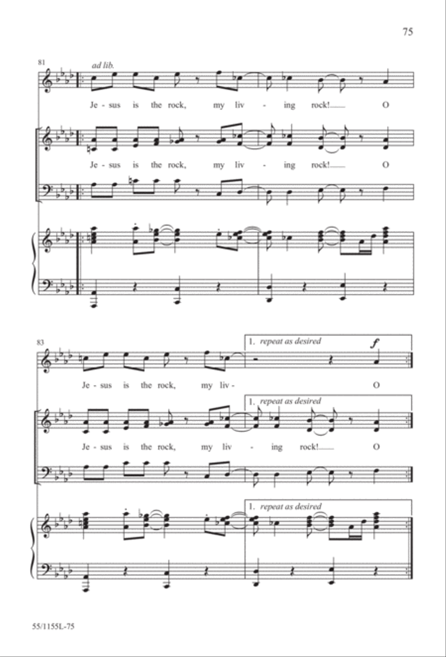 No Stone Could Hold Him (Digital Download) 3-Part scores gallery preview page 75