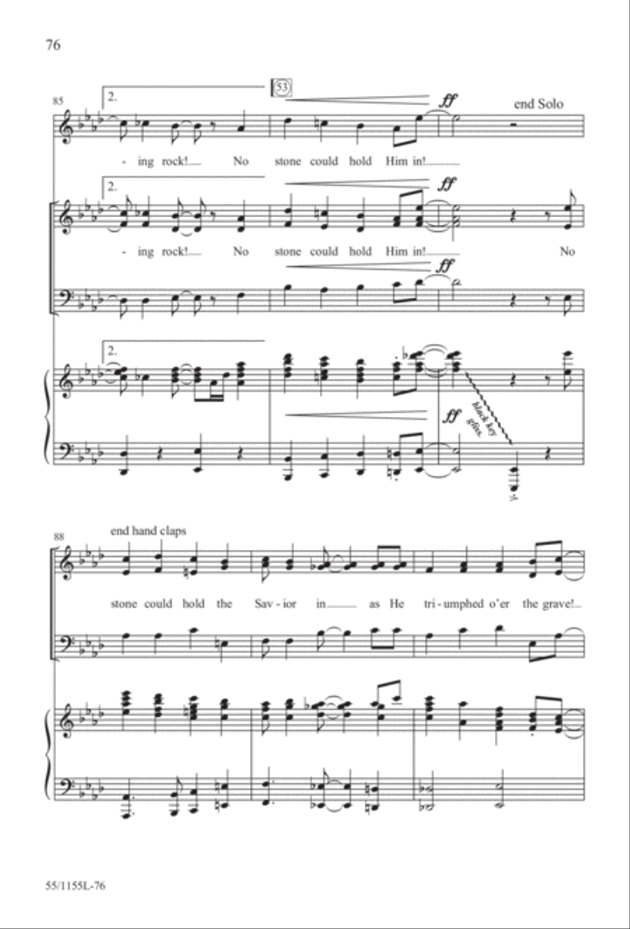 No Stone Could Hold Him (Digital Download) 3-Part scores gallery preview page 76