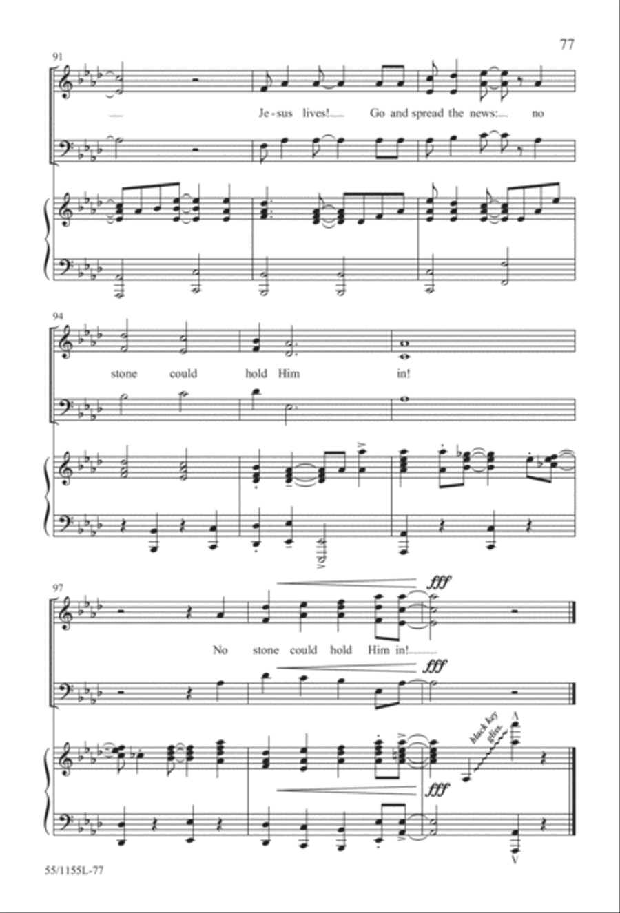 No Stone Could Hold Him (Digital Download) 3-Part scores gallery preview page 77