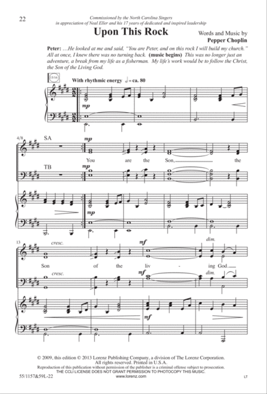 Upon This Rock (Digital Download) 4-Part scores gallery preview page 22