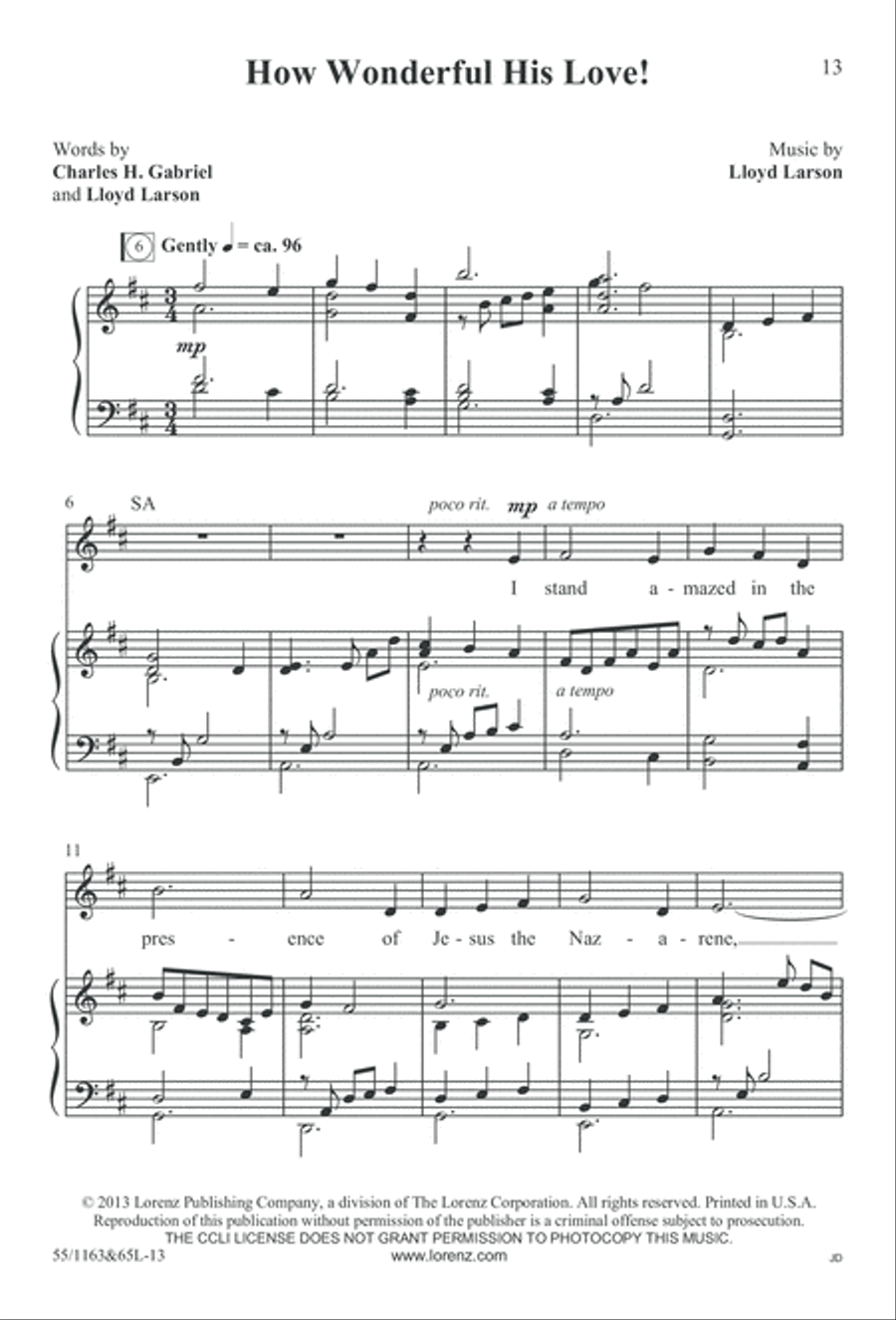 Wondrous Love (Digital Download) 4-Part scores gallery preview page 13
