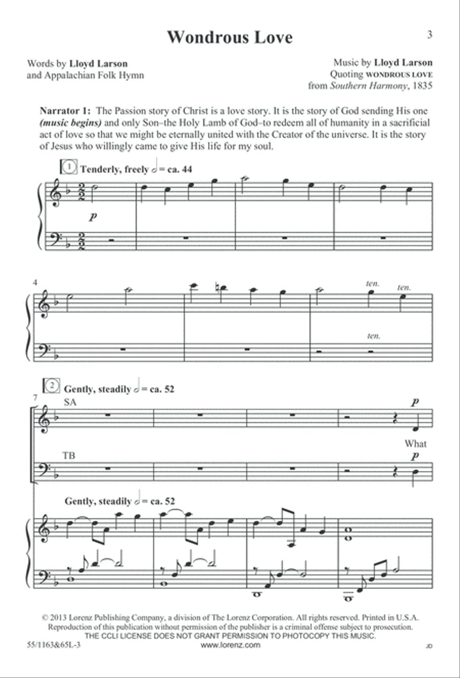 Wondrous Love (Digital Download) 4-Part scores gallery preview page 3