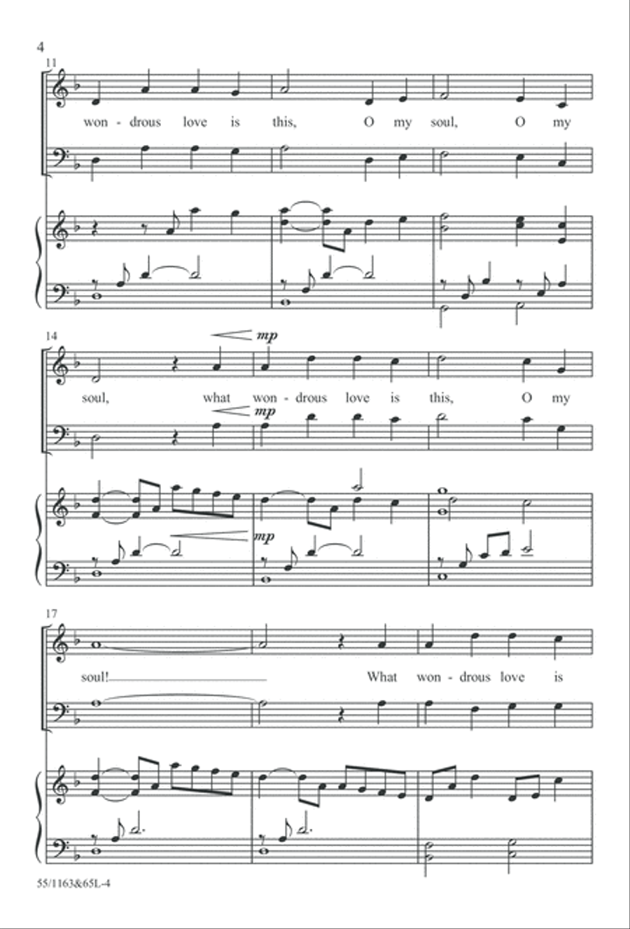 Wondrous Love (Digital Download) 4-Part scores gallery preview page 4