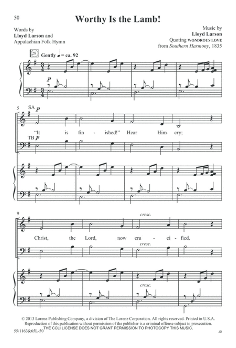 Wondrous Love (Digital Download) 4-Part scores gallery preview page 50