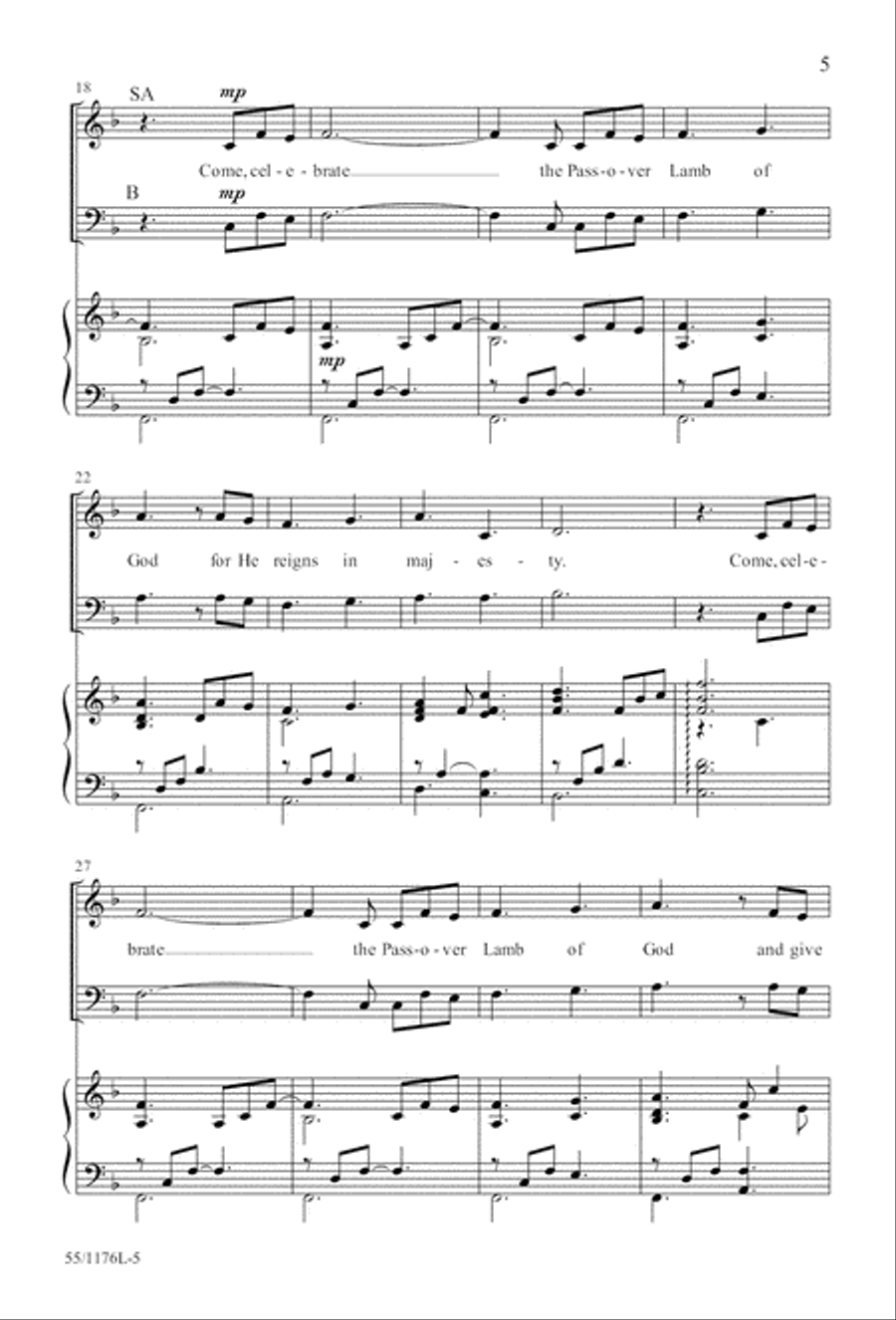 Behold the Lamb! - SAB (Digital Download) 3-Part scores gallery preview page 5