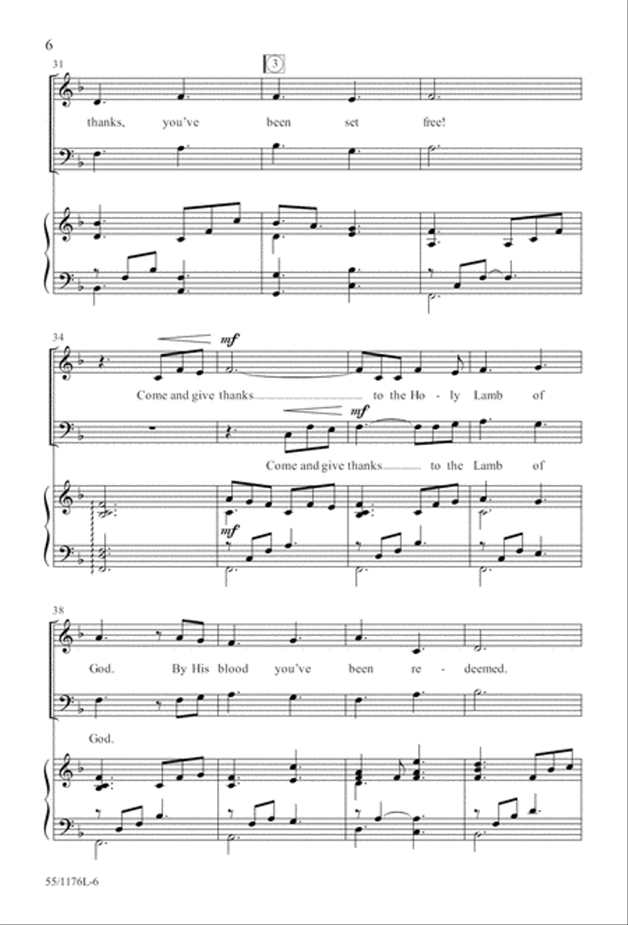Behold the Lamb! - SAB (Digital Download) 3-Part scores gallery preview page 6
