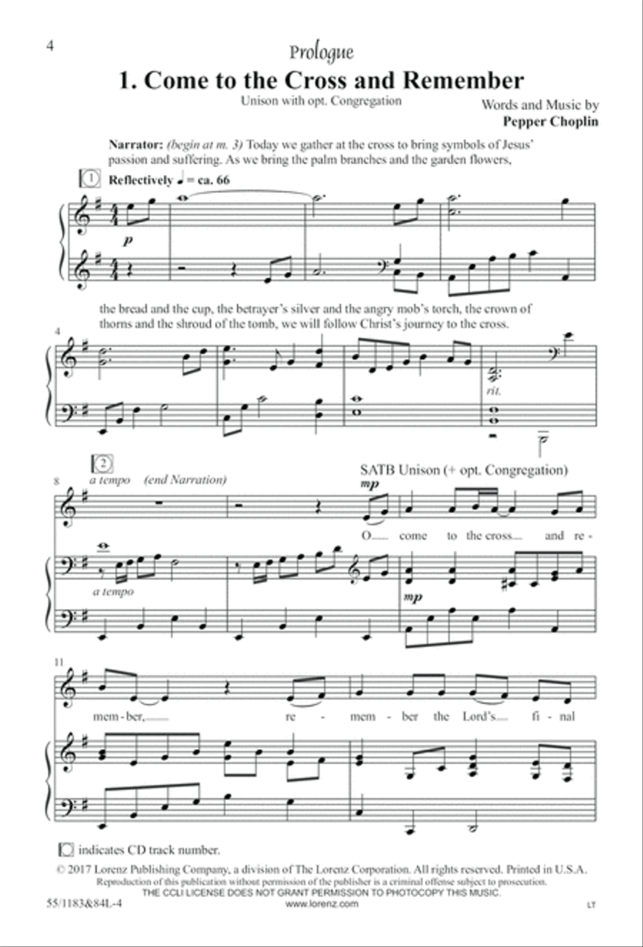 Come to the Cross and Remember (Digital Download) 4-Part scores gallery preview page 4