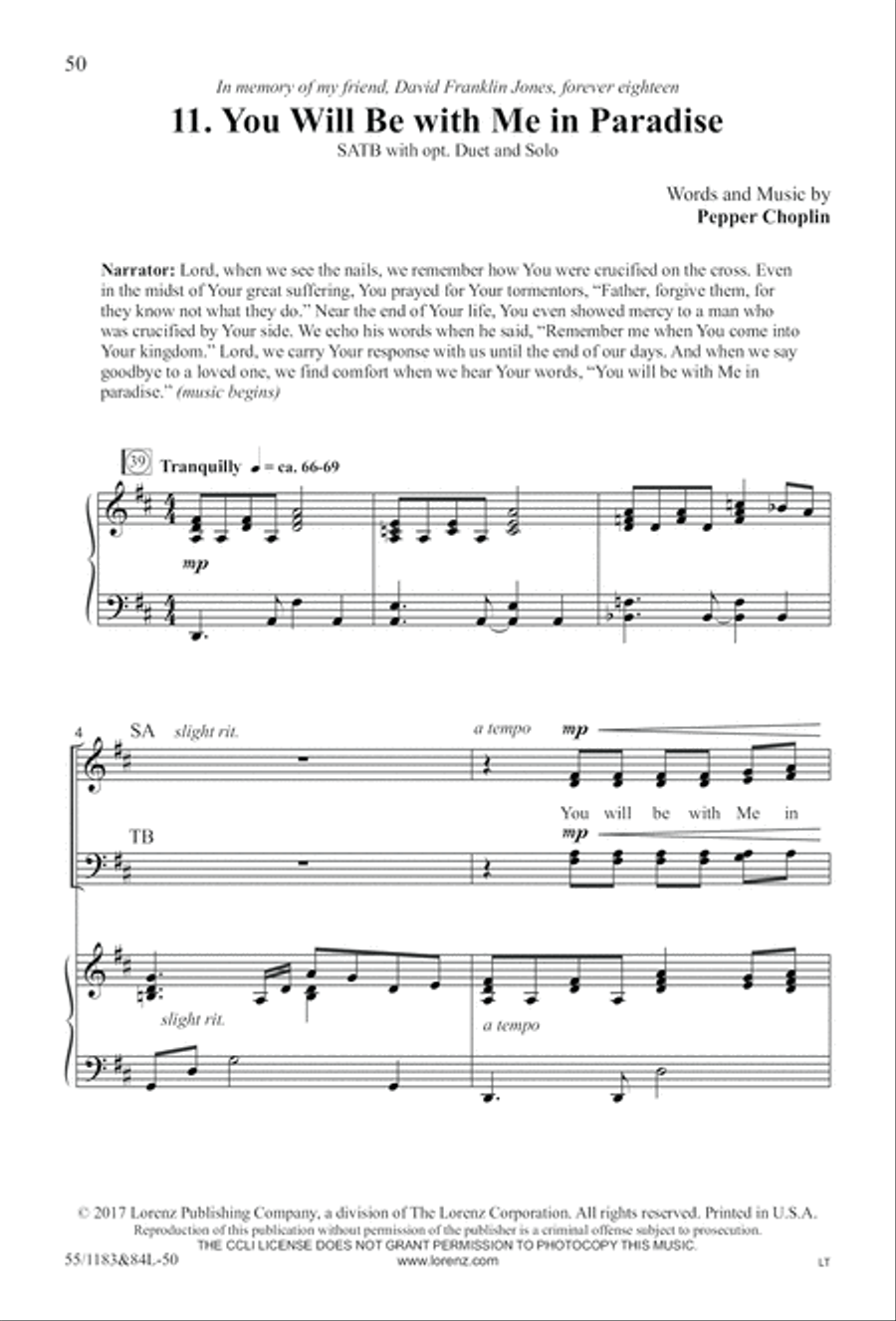 Come to the Cross and Remember (Digital Download) 4-Part scores gallery preview page 50