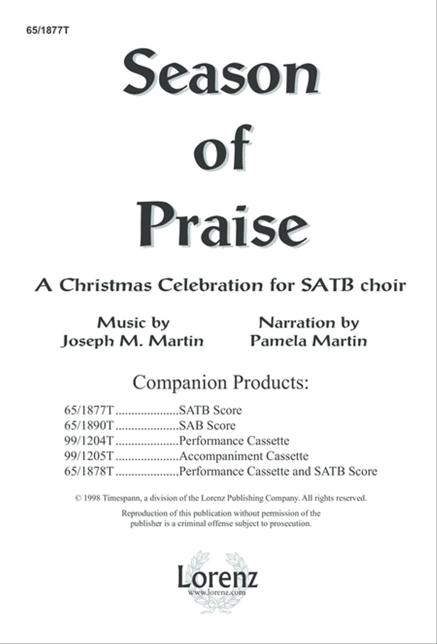 Season of Praise (Digital Download) 4-Part scores gallery preview page 1
