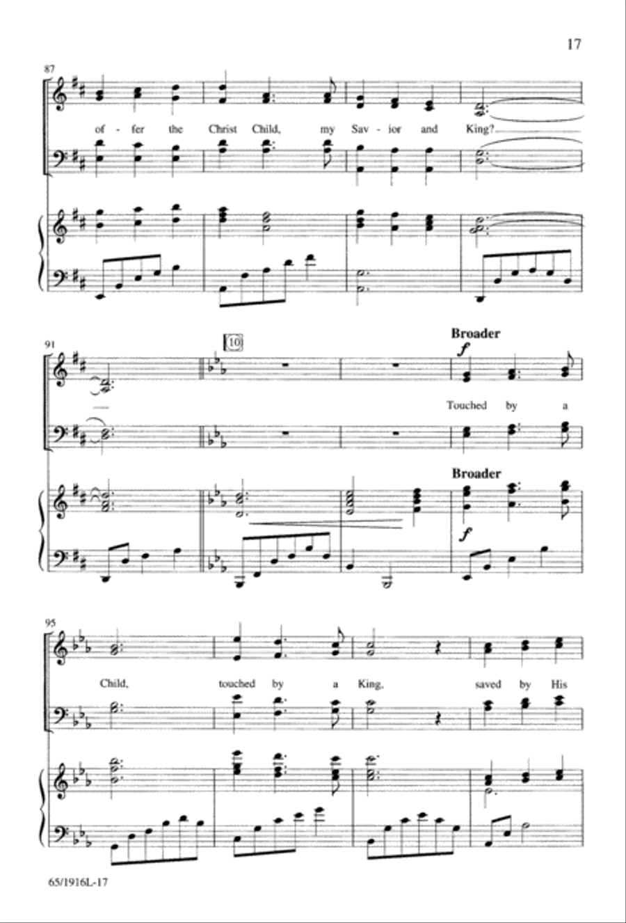 Touched by a Child, Touched by a King (Digital Download) 4-Part scores gallery preview page 17