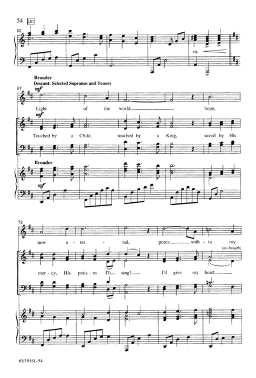 Touched by a Child, Touched by a King (Digital Download) 4-Part scores gallery preview page 54