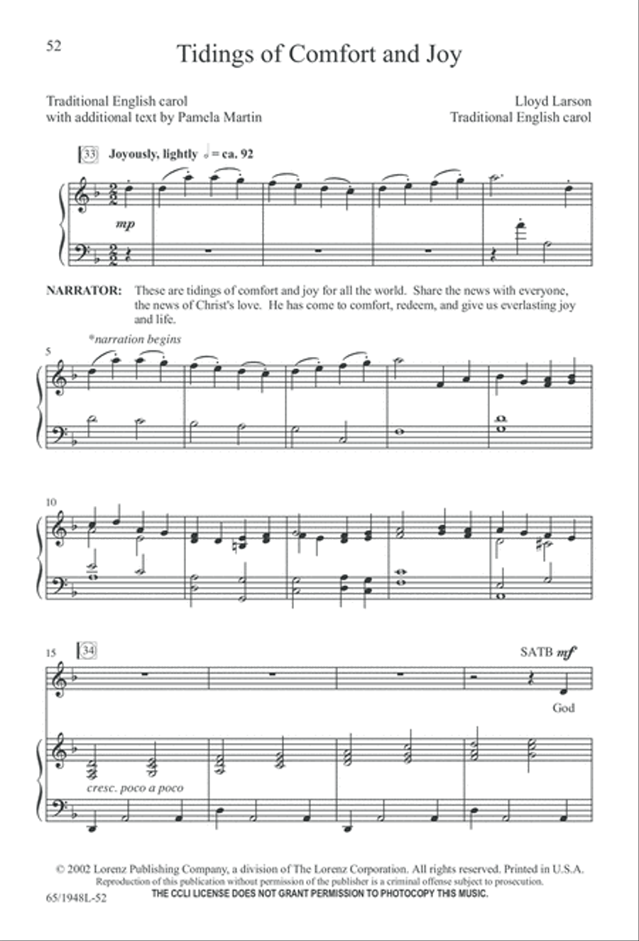 Comfort and Joy (Digital Download) 4-Part scores gallery preview page 52