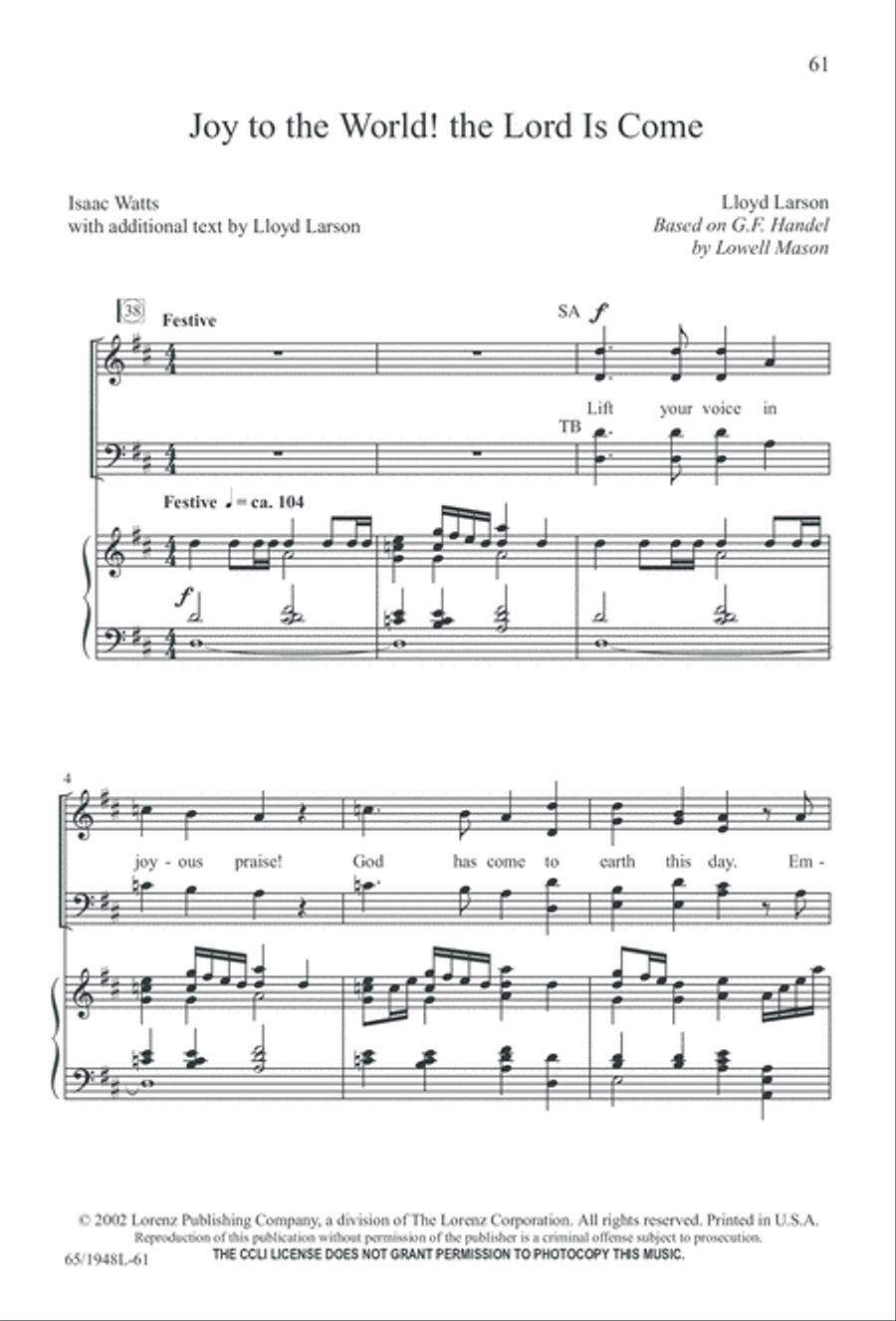 Comfort and Joy (Digital Download) 4-Part scores gallery preview page 61