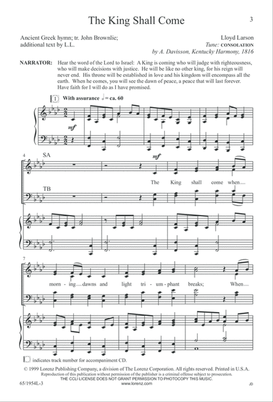 The Promise of a King (Digital Download) 4-Part scores gallery preview page 5