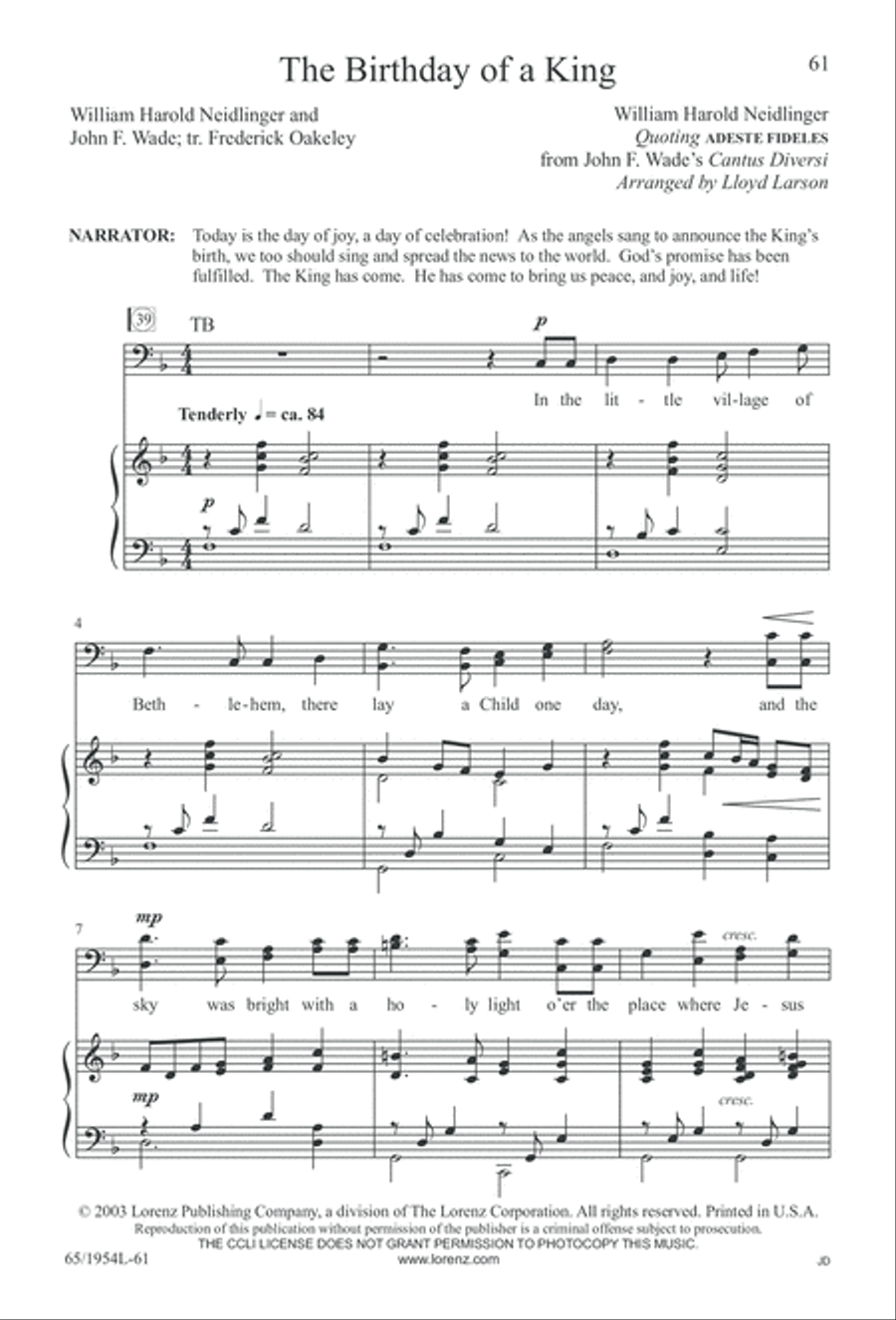 The Promise of a King (Digital Download) 4-Part scores gallery preview page 63