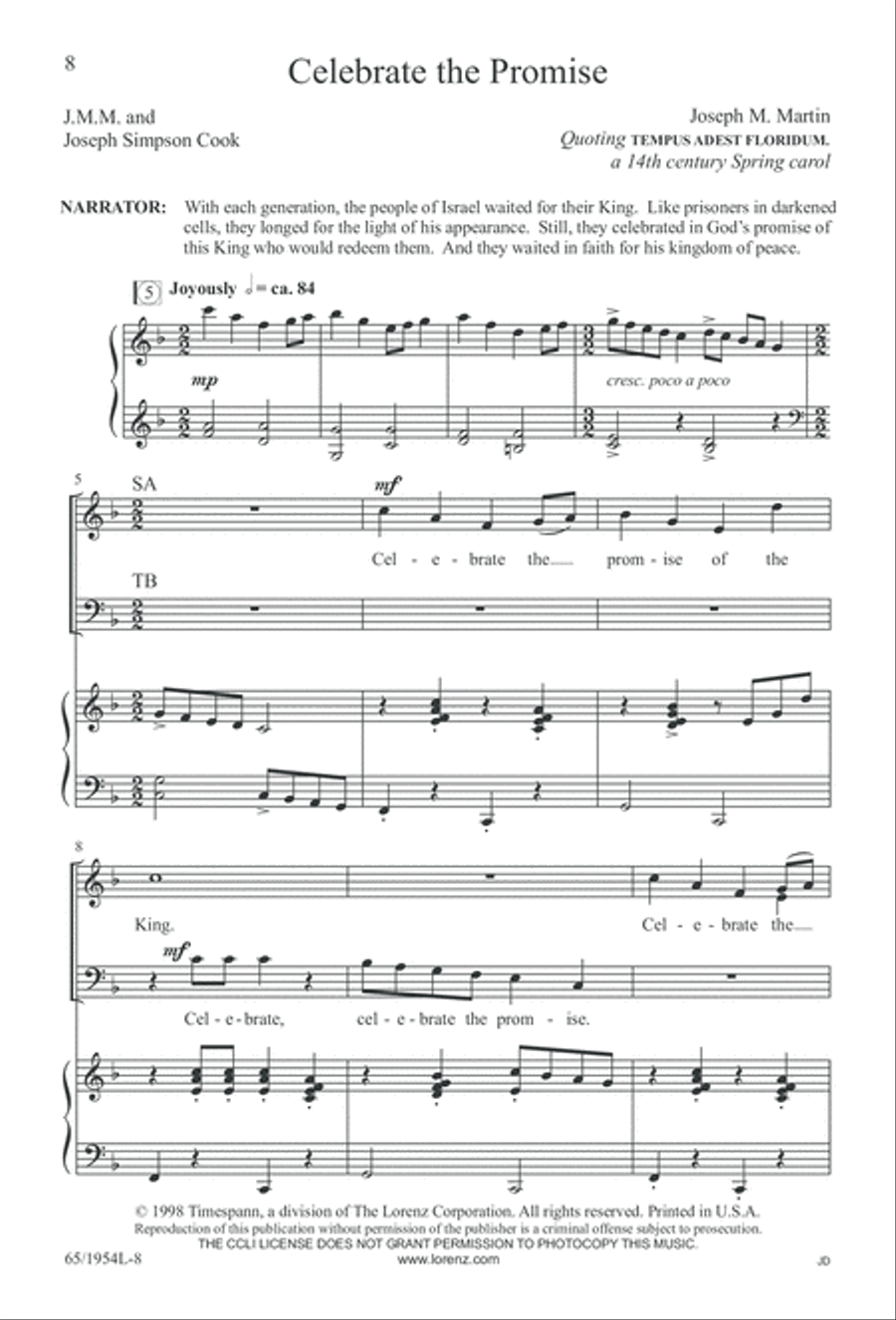 The Promise of a King (Digital Download) 4-Part scores gallery preview page 10