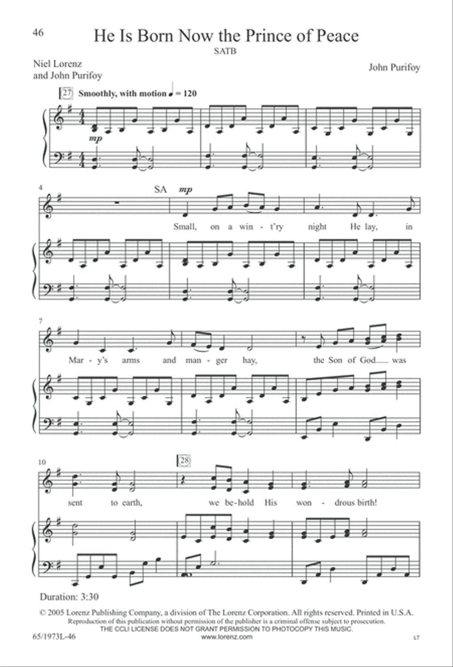 Born a Savior, Born a King (Digital Download) 4-Part scores gallery preview page 46