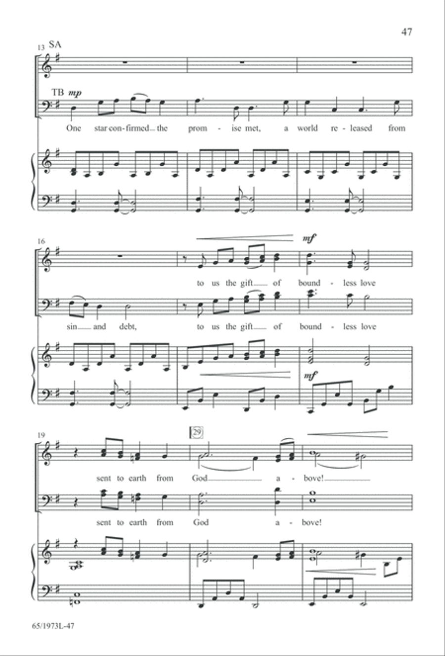 Born a Savior, Born a King (Digital Download) 4-Part scores gallery preview page 47