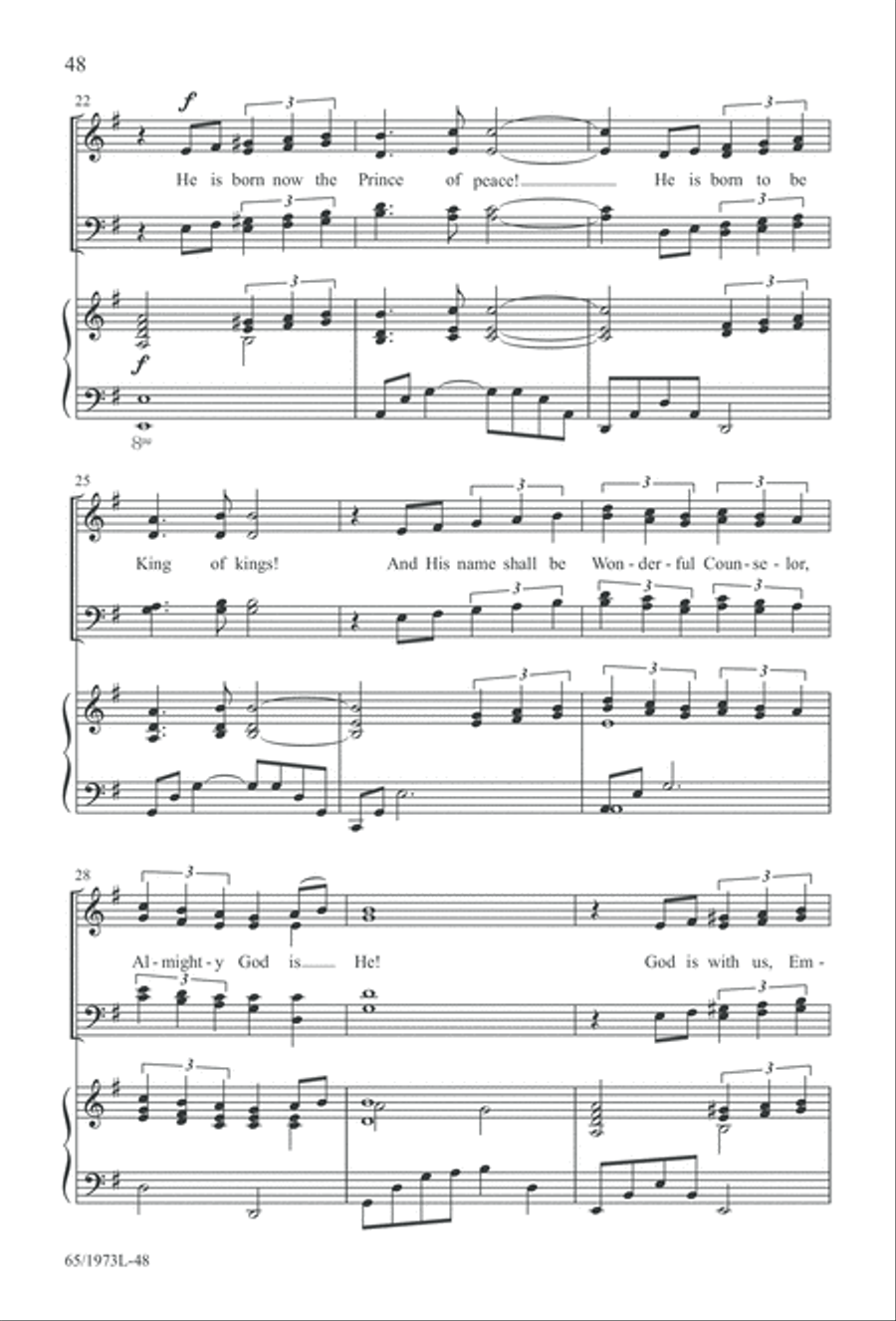 Born a Savior, Born a King (Digital Download) 4-Part scores gallery preview page 48