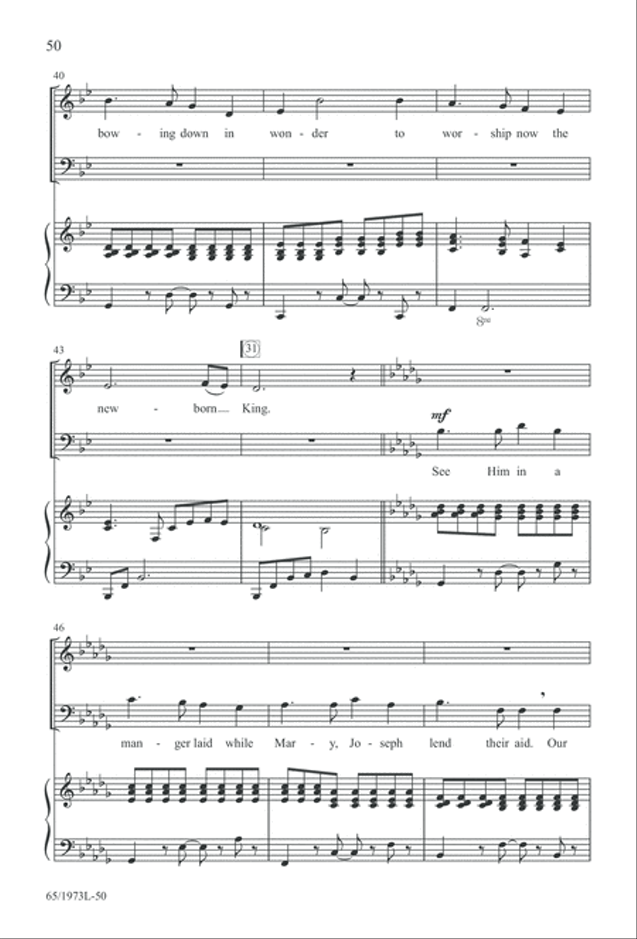 Born a Savior, Born a King (Digital Download) 4-Part scores gallery preview page 50