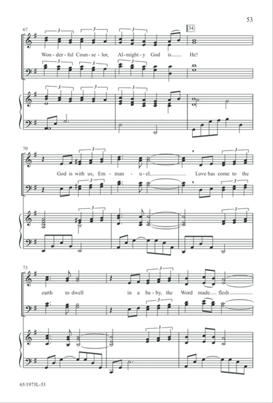 Born a Savior, Born a King (Digital Download) 4-Part scores gallery preview page 53