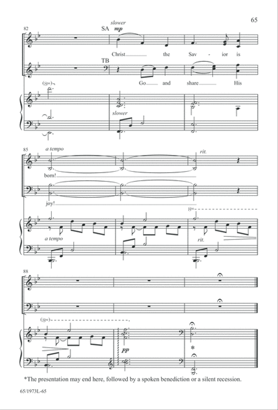 Born a Savior, Born a King (Digital Download) 4-Part scores gallery preview page 65