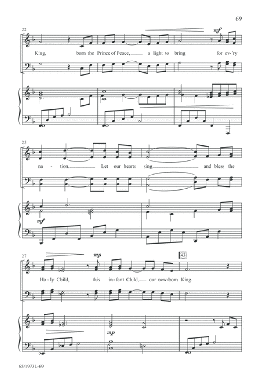 Born a Savior, Born a King (Digital Download) 4-Part scores gallery preview page 69
