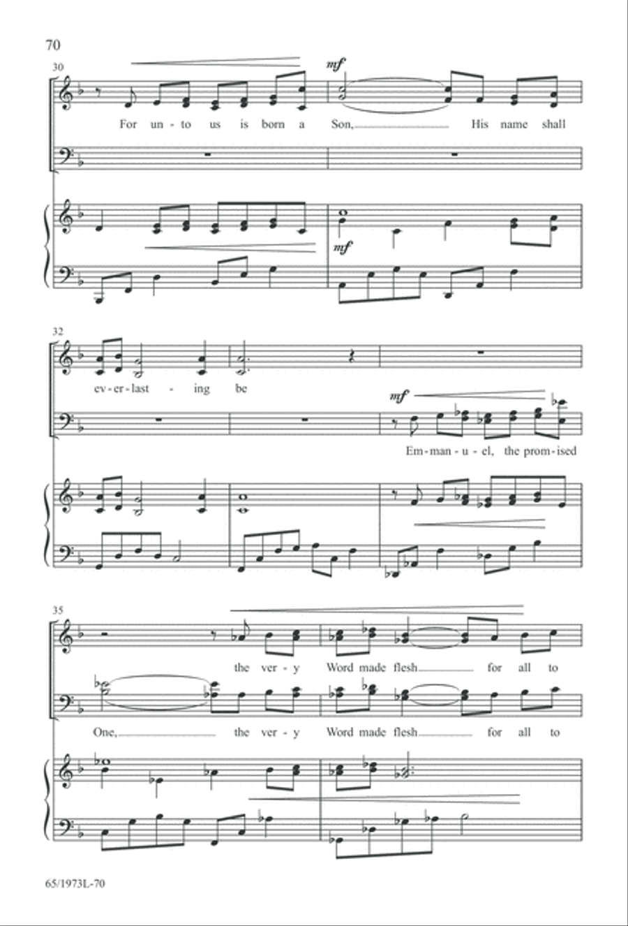 Born a Savior, Born a King (Digital Download) 4-Part scores gallery preview page 70