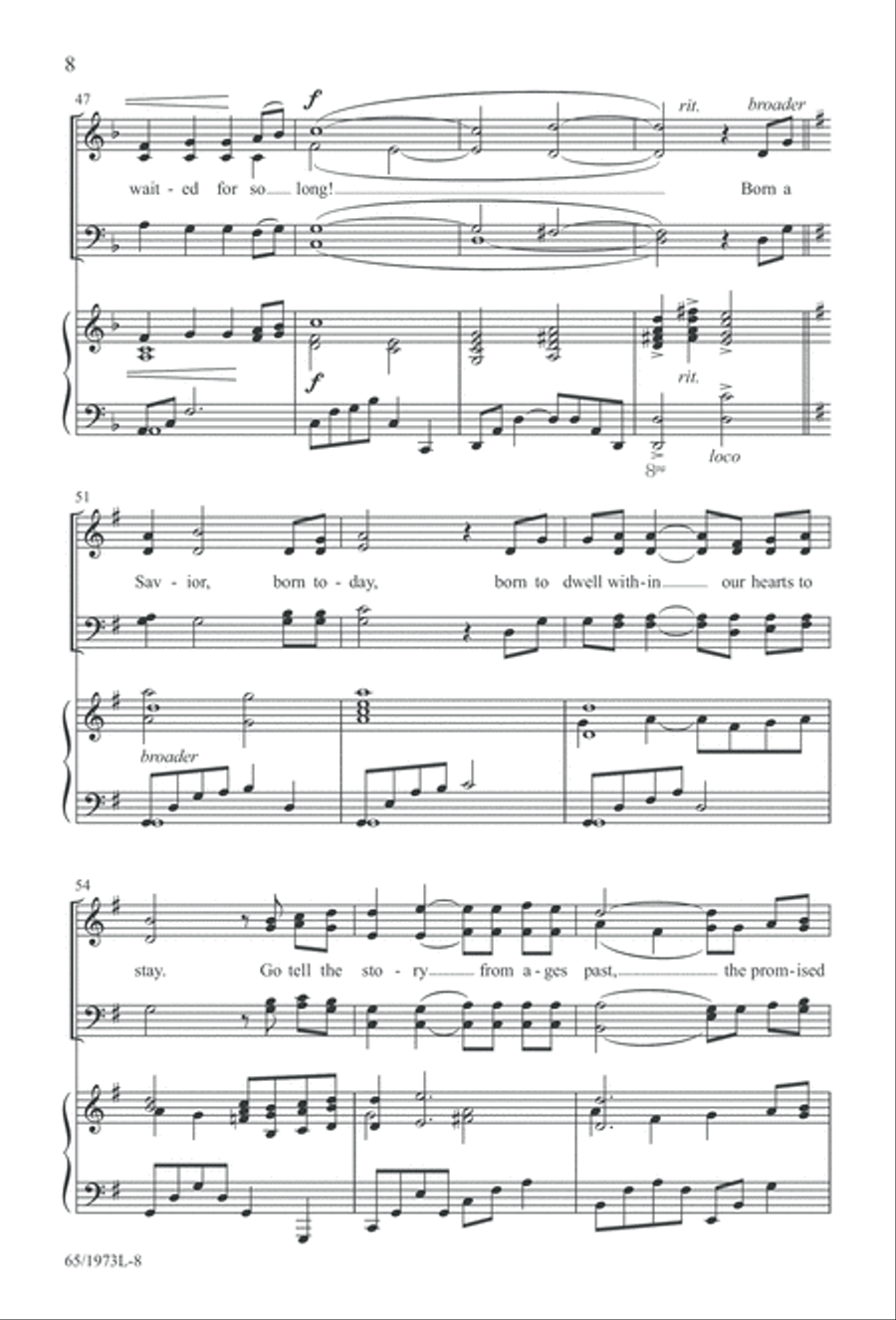 Born a Savior, Born a King (Digital Download) 4-Part scores gallery preview page 8
