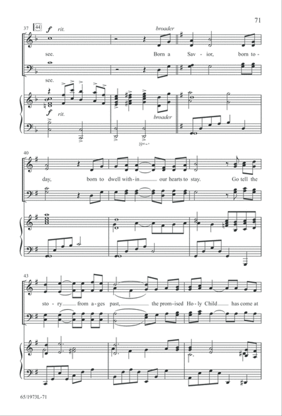 Born a Savior, Born a King (Digital Download) 4-Part scores gallery preview page 71