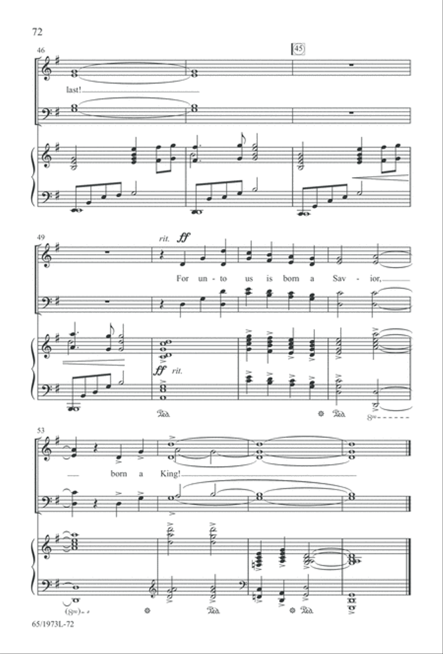 Born a Savior, Born a King (Digital Download) 4-Part scores gallery preview page 72