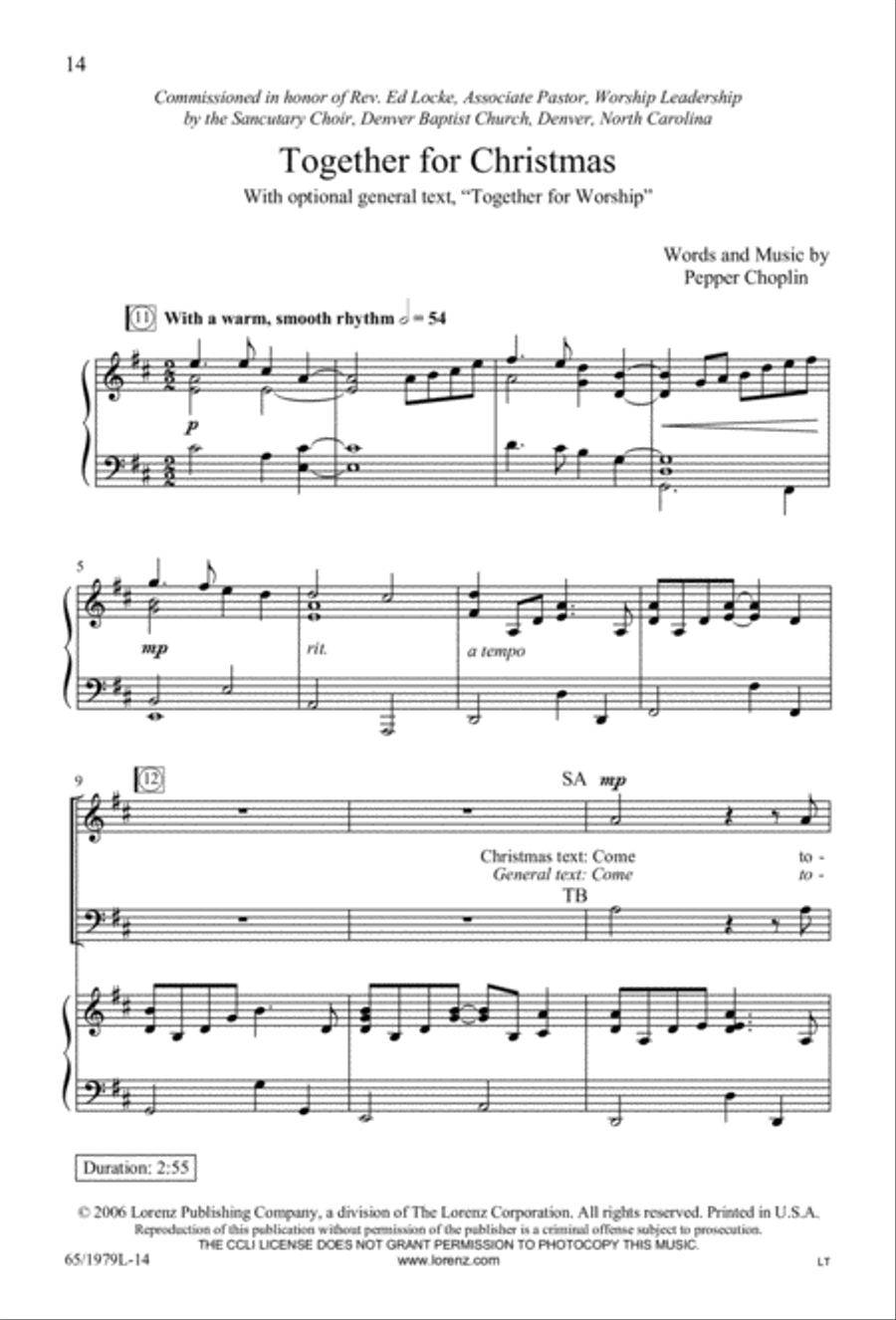 Together for Christmas (Digital Download) 4-Part scores gallery preview page 14