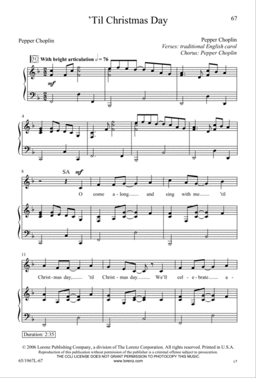 Together for Christmas (Digital Download) 4-Part scores gallery preview page 67