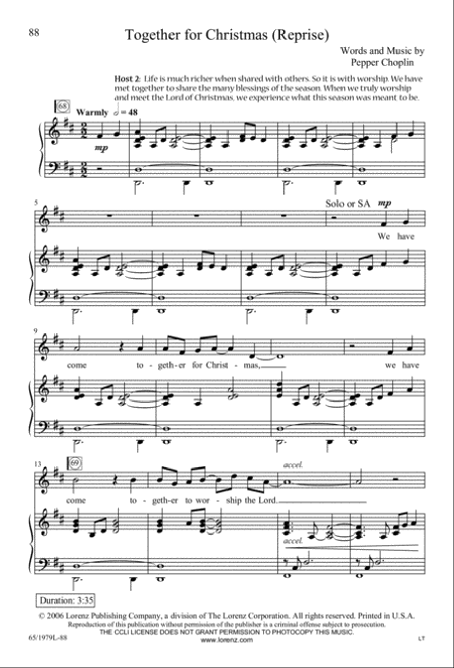 Together for Christmas (Digital Download) 4-Part scores gallery preview page 88
