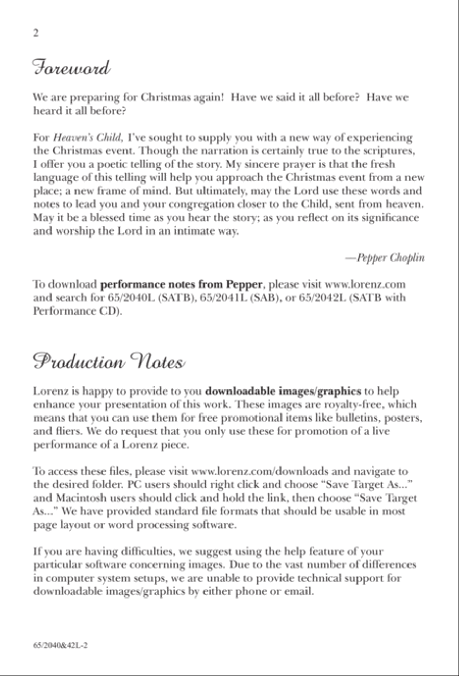 Heaven's Child (Digital Download) 4-Part scores gallery preview page 2