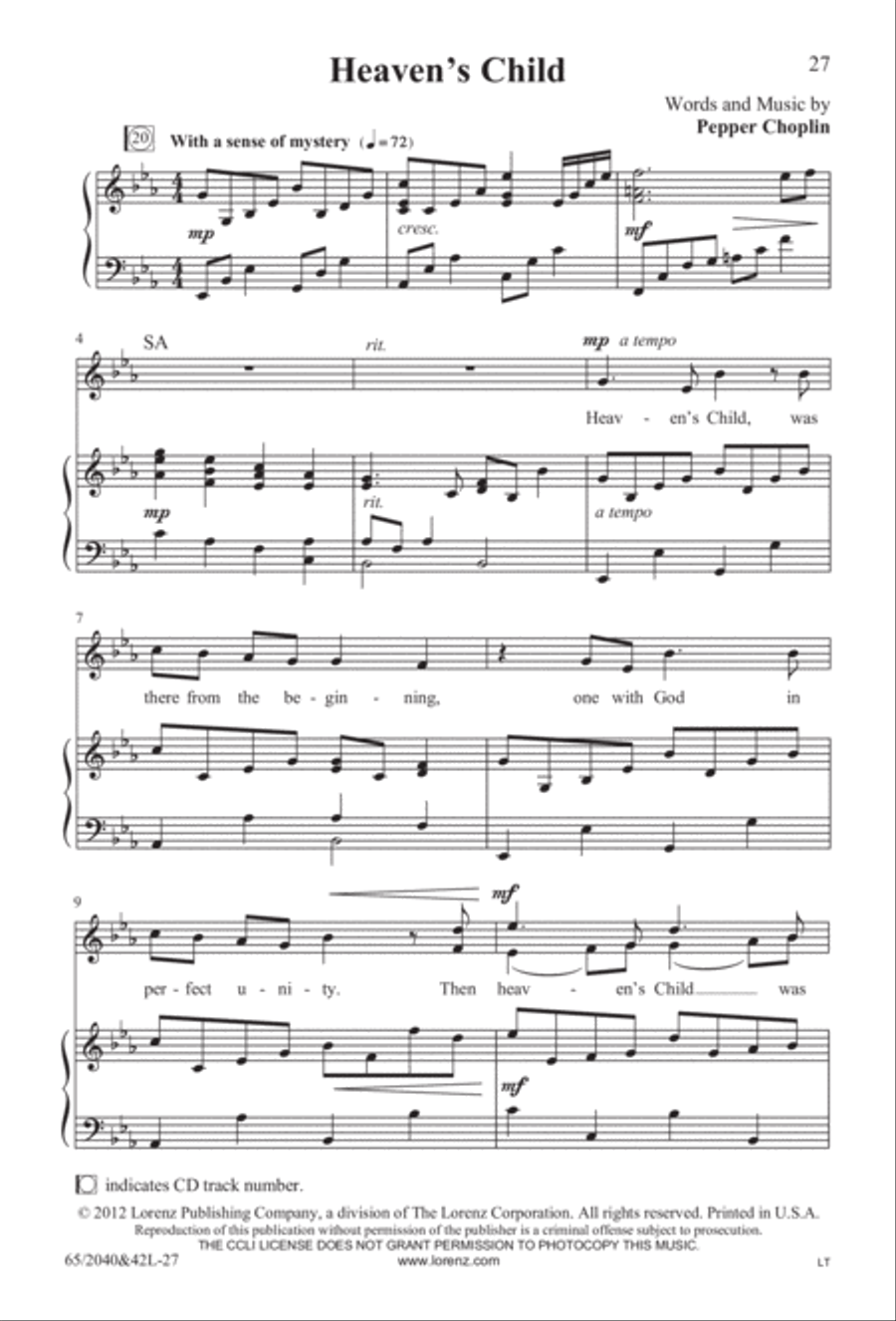 Heaven's Child (Digital Download) 4-Part scores gallery preview page 27
