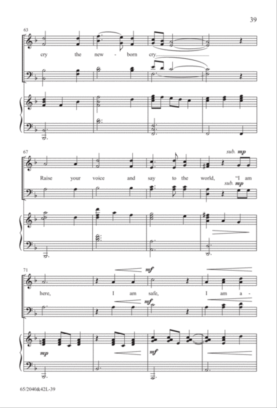Heaven's Child (Digital Download) 4-Part scores gallery preview page 39