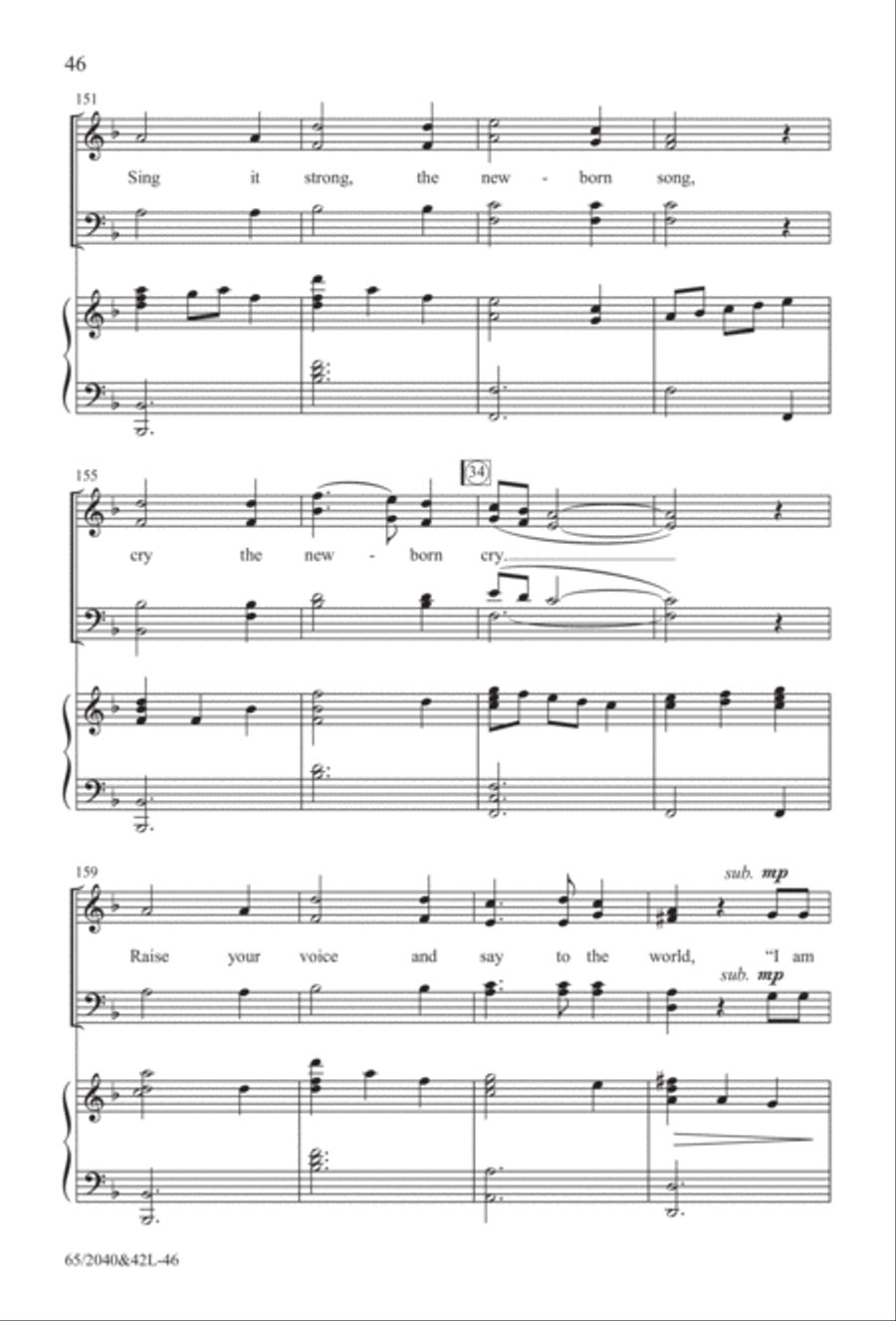 Heaven's Child (Digital Download) 4-Part scores gallery preview page 46