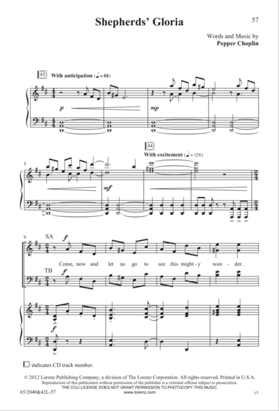 Heaven's Child (Digital Download) 4-Part scores gallery preview page 57
