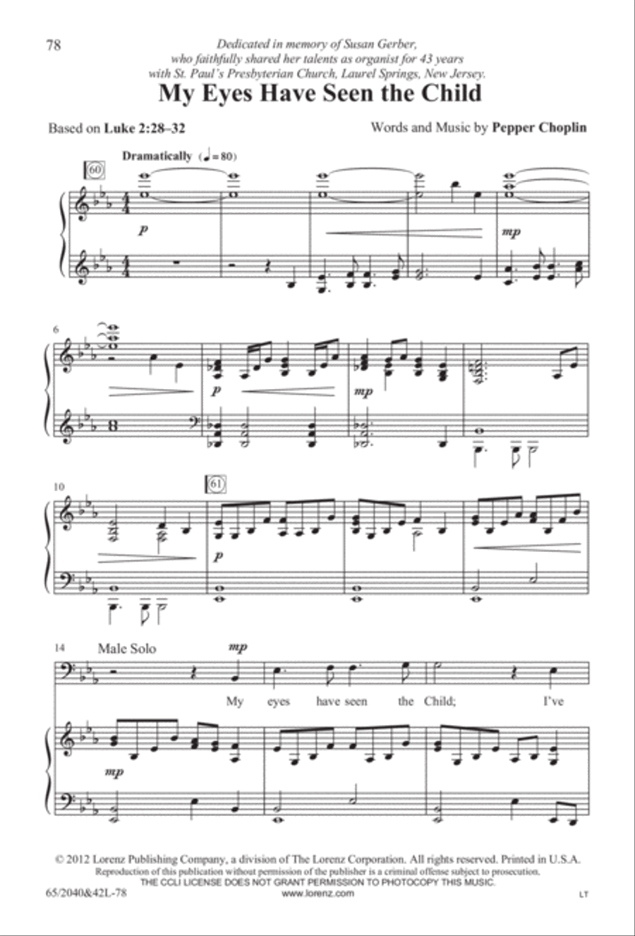 Heaven's Child (Digital Download) 4-Part scores gallery preview page 78