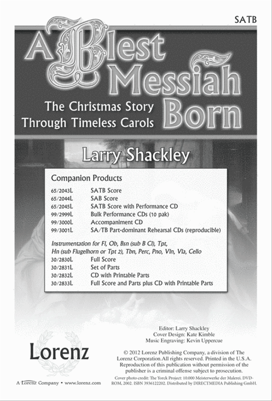 A Blest Messiah Born (Digital Download) 4-Part scores gallery preview page 1