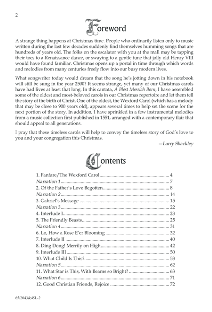 A Blest Messiah Born (Digital Download) 4-Part scores gallery preview page 2