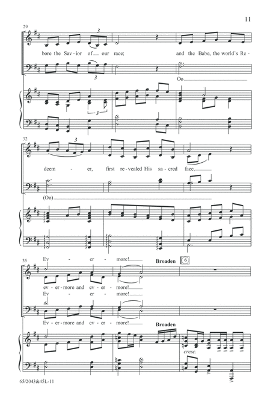 A Blest Messiah Born (Digital Download) 4-Part scores gallery preview page 11