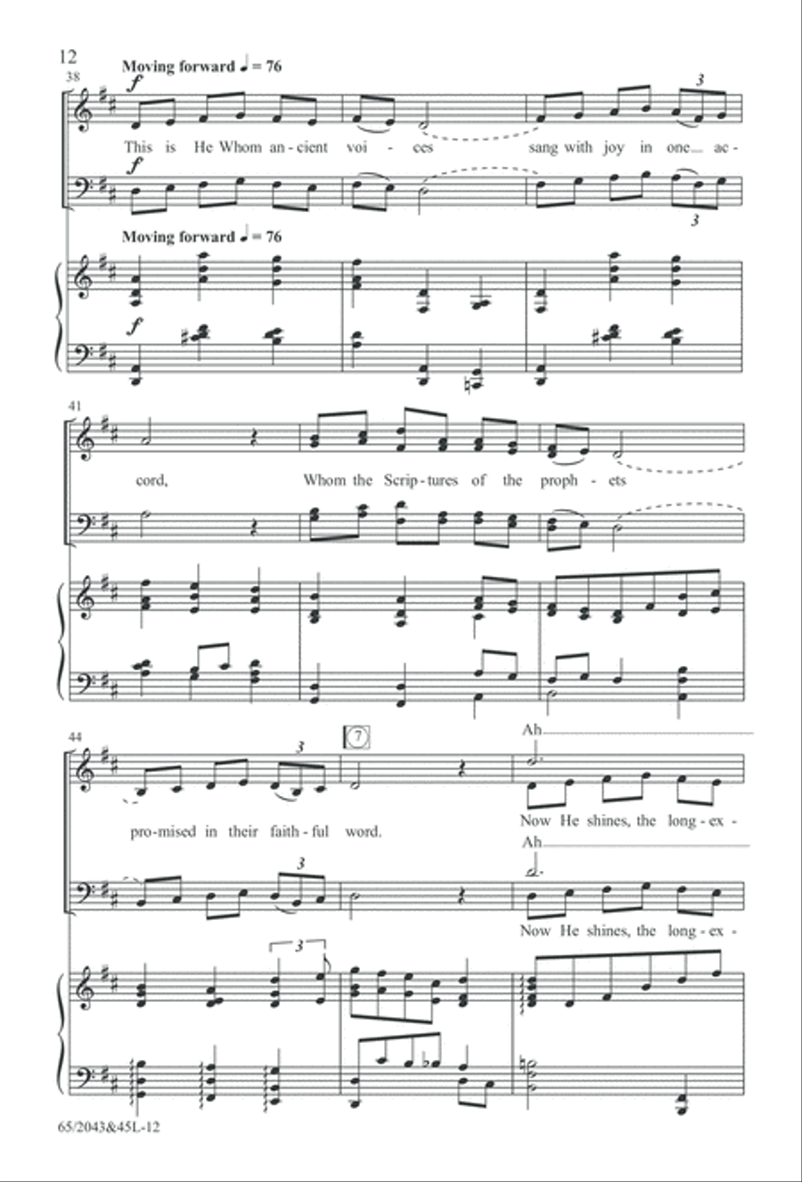 A Blest Messiah Born (Digital Download) 4-Part scores gallery preview page 12