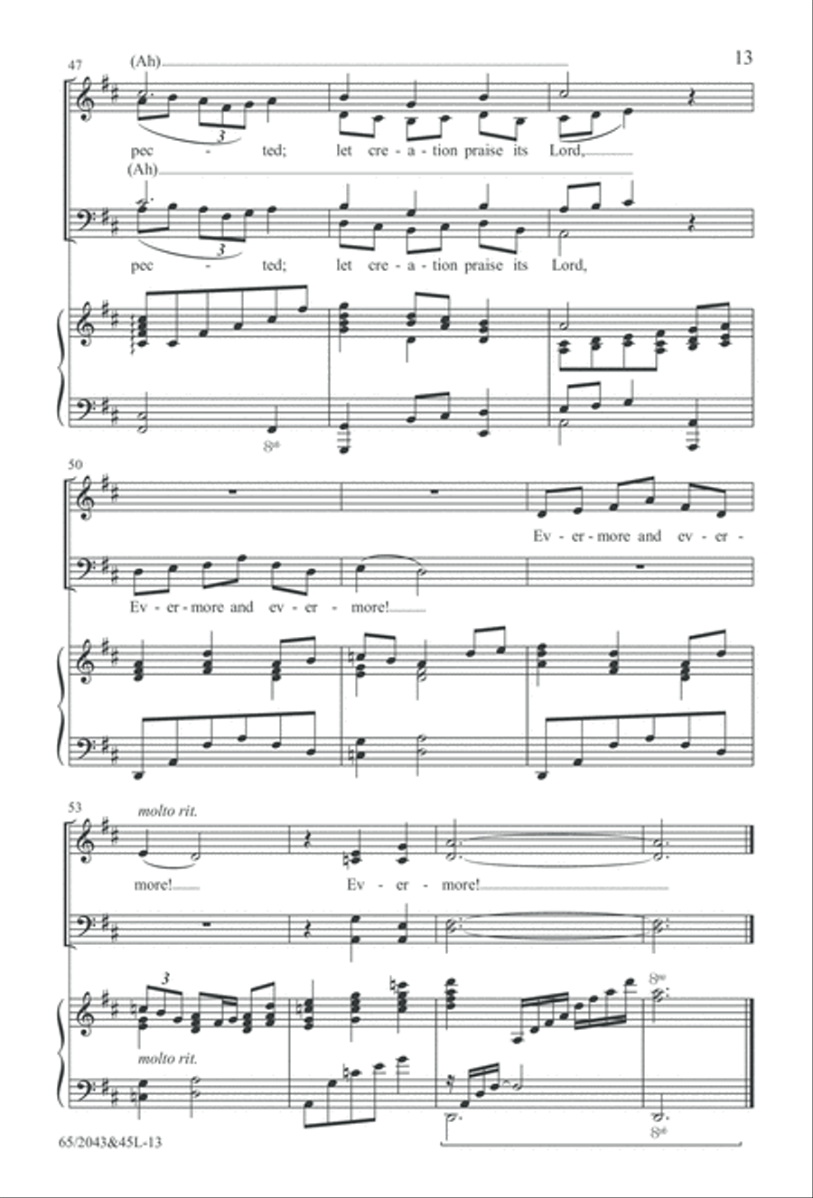 A Blest Messiah Born (Digital Download) 4-Part scores gallery preview page 13