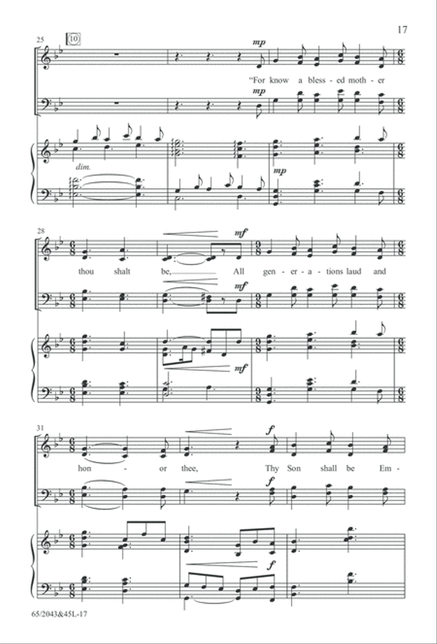 A Blest Messiah Born (Digital Download) 4-Part scores gallery preview page 17
