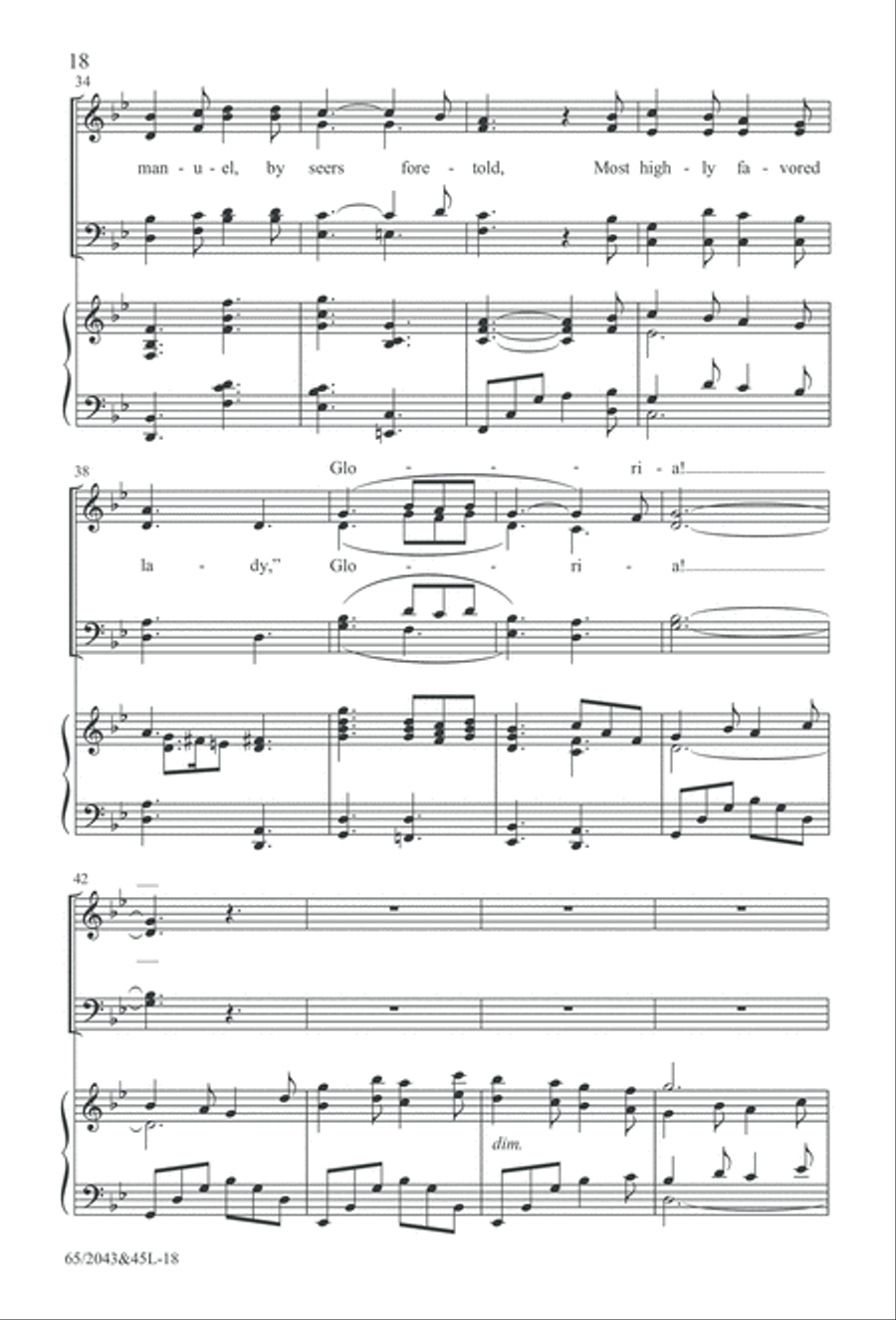 A Blest Messiah Born (Digital Download) 4-Part scores gallery preview page 18