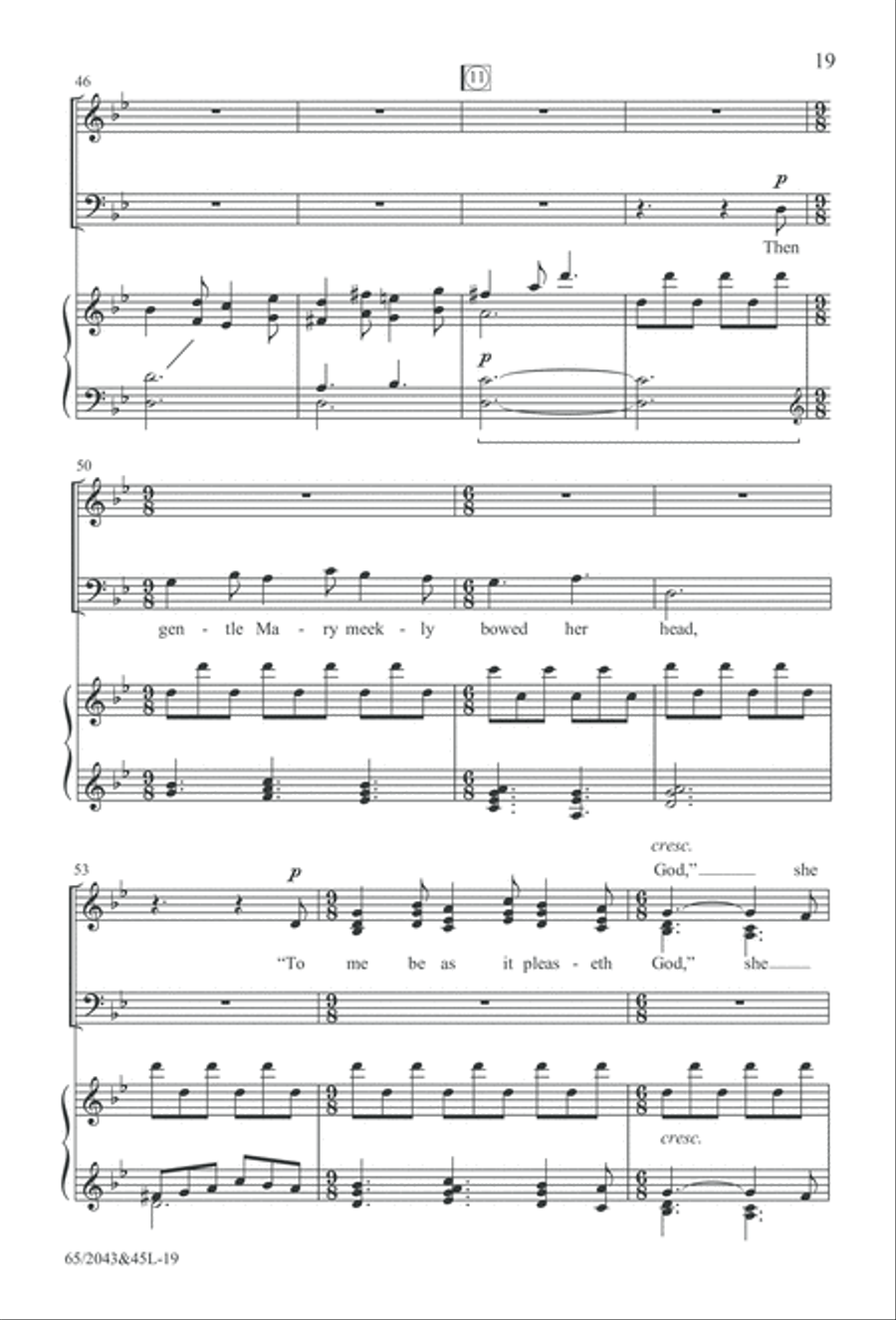 A Blest Messiah Born (Digital Download) 4-Part scores gallery preview page 19