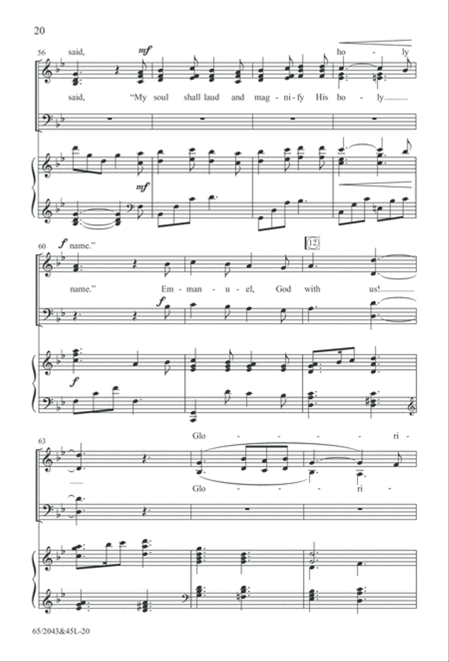 A Blest Messiah Born (Digital Download) 4-Part scores gallery preview page 20